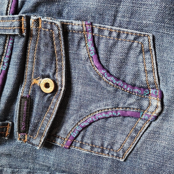 Vintage Y2K Dolce & Gabanna Boot-Cut jeans Size 30 blue purple - Picture 5 of 11